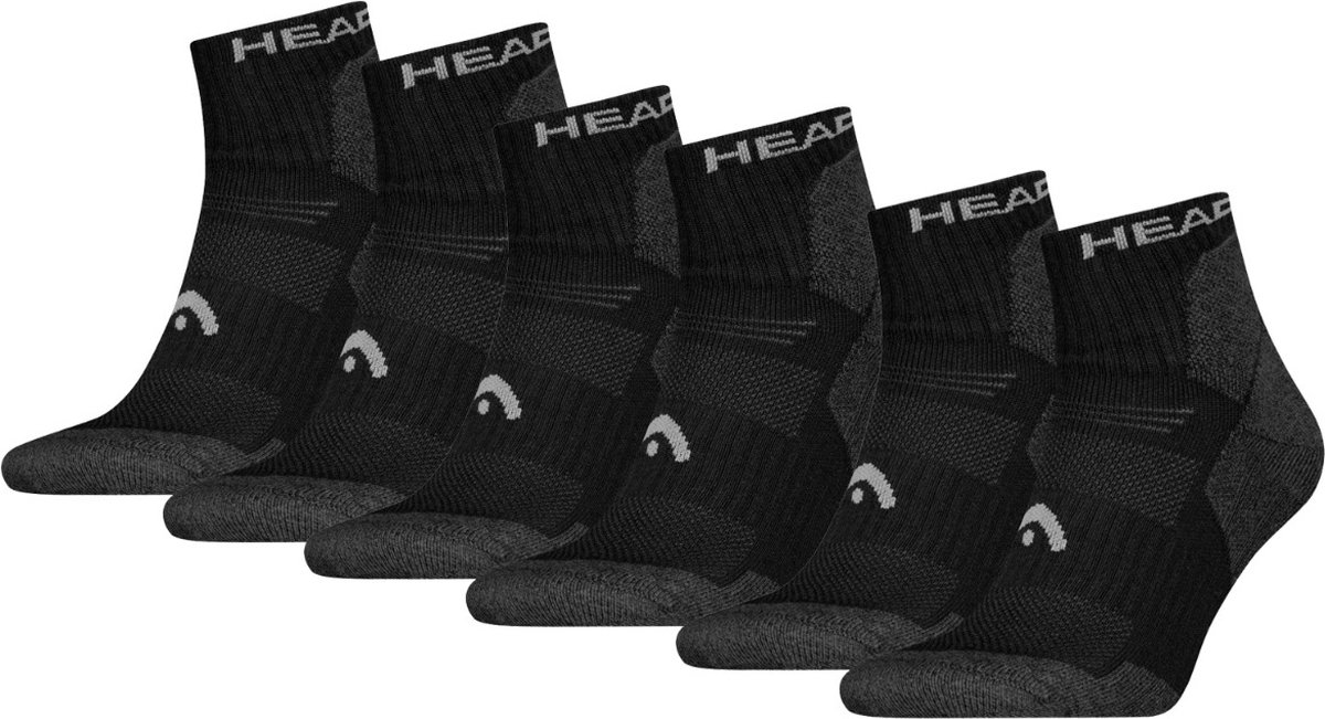 HEAD Wandelsokken All Climates Hiking Quarter 6 paar Halfhoge Hiking Sokken Zwart