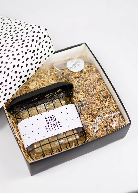 Cadeaubox met vetblokhouder voor vogels