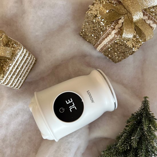 LUVION® Draagbare Flessenwarmer voor onderweg én thuis - Wit - Geschikt voor o.a. Dr. Brown, Philips Avent, Difrax, Medela, Alvar, NUK, MAM en huismerk Kruidvat en Etos babyflessen - Draadloos je baby fles verwarmen van Luvion — afbeelding 2