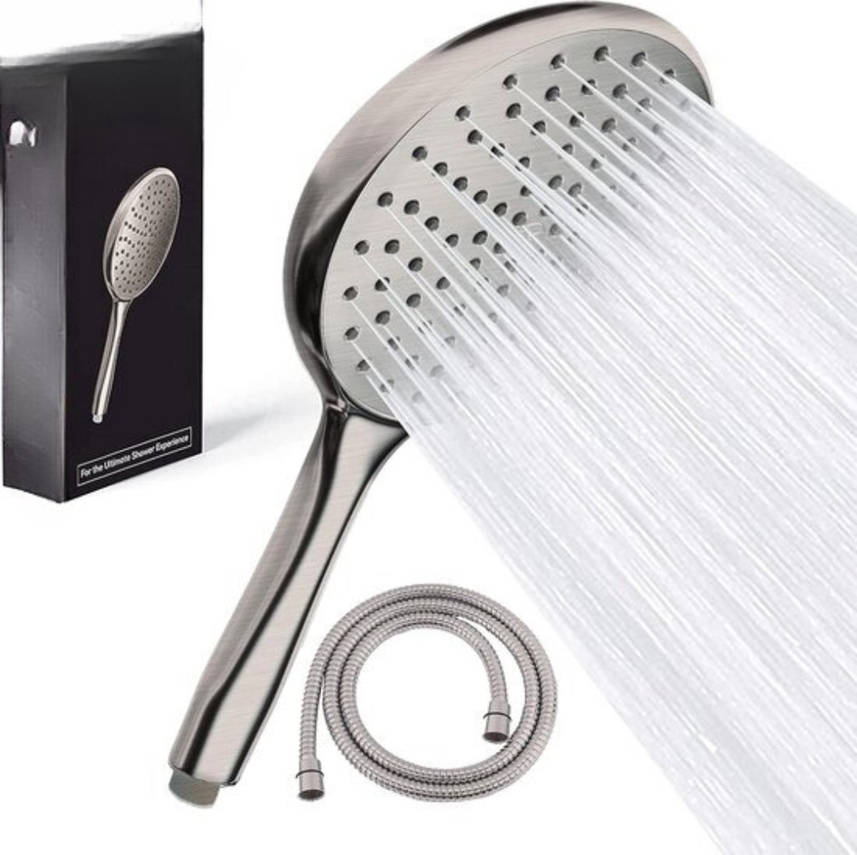 Hogedruk handdouche met 1,8 m slang - Douchekop drukverhogend - Installatie zonder gereeds