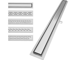 Aquamarin® lineaire doucheafvoer - roestvrij staal, 130 cm, hoge doorstroomcapaciteit, rechthoekig, professioneel geborsteld, 2in1 tegelbaar - kanaal voor natte ruimtes, keukenvloer, badkamerrenovatie