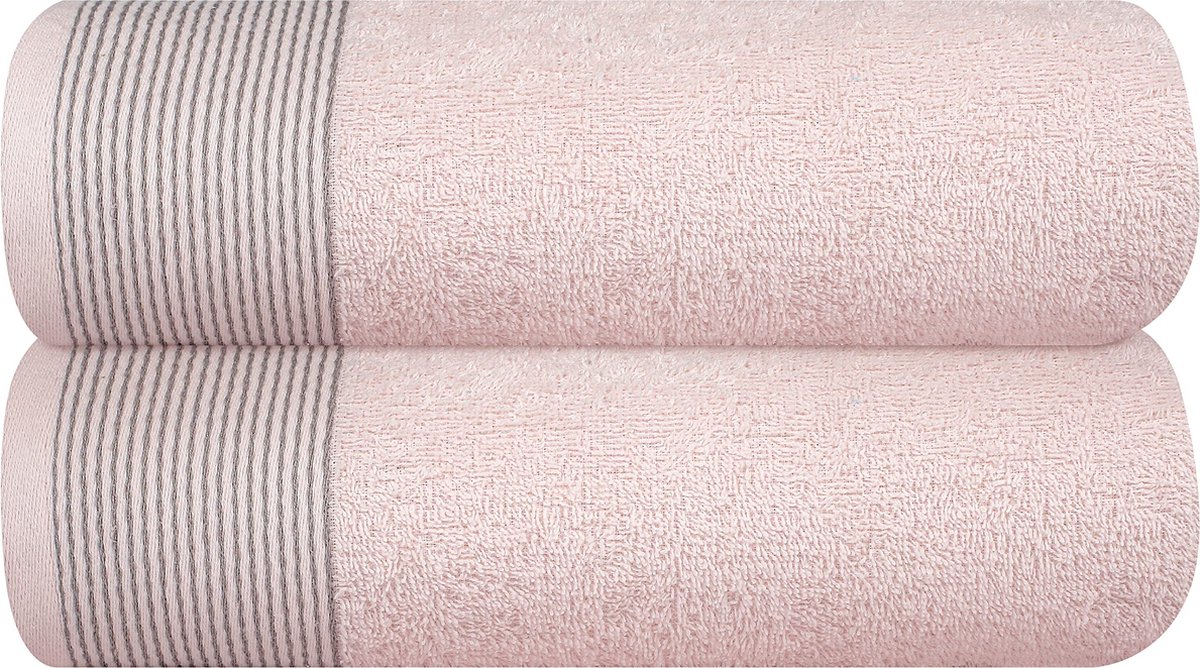 Goodivery ® Extra Grote Luxe Roze Badhanddoeken Set van Twee met Hoog Absorptievermogen en Sneldrogende Eigenschappen