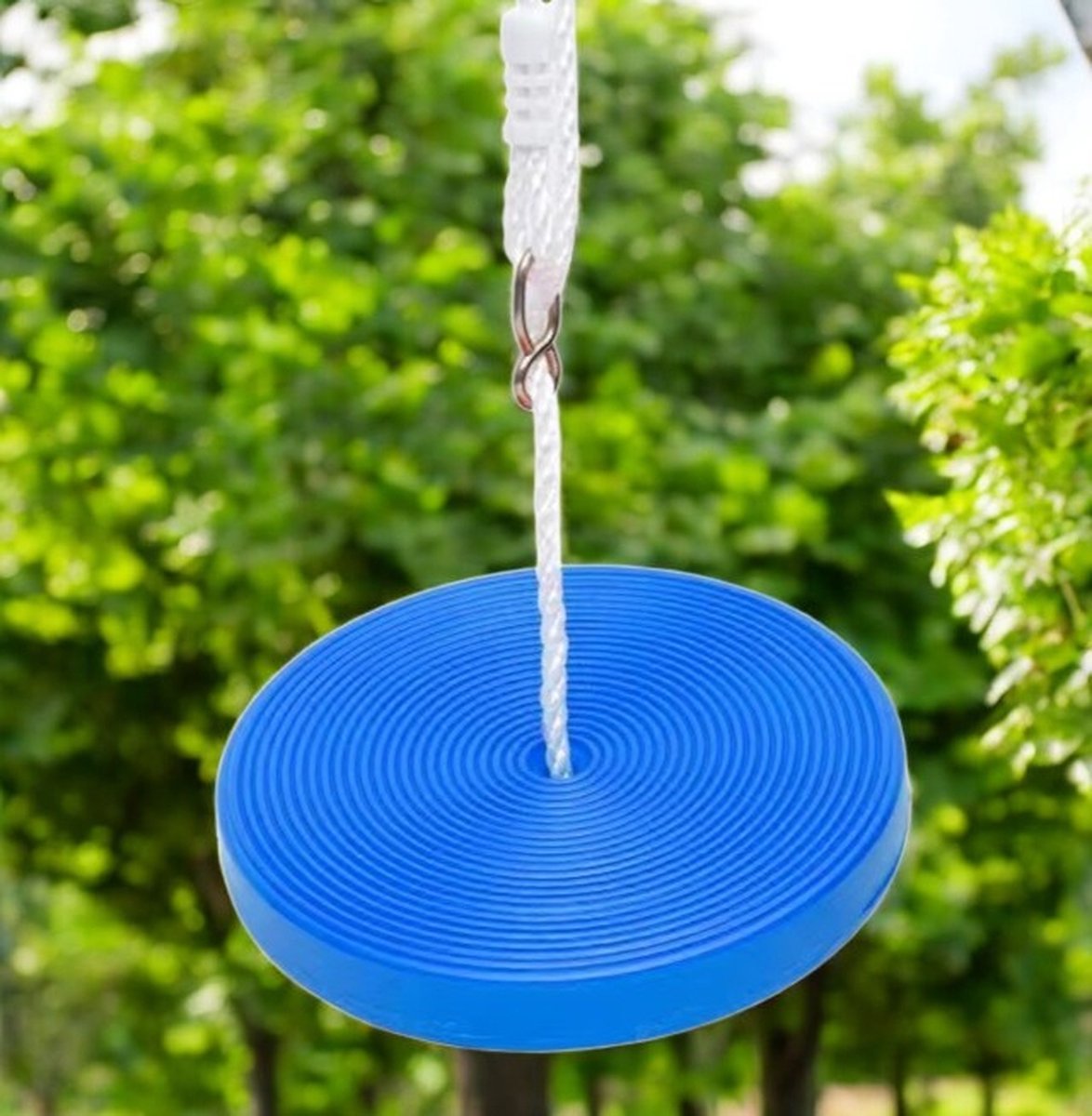Kinderschommel Rond Ø28 cm – Blauw Schommelzitje voor Buiten – Tuinschommel Kunststof – Buitenspeelgoed - Nestschommel — afbeelding 2