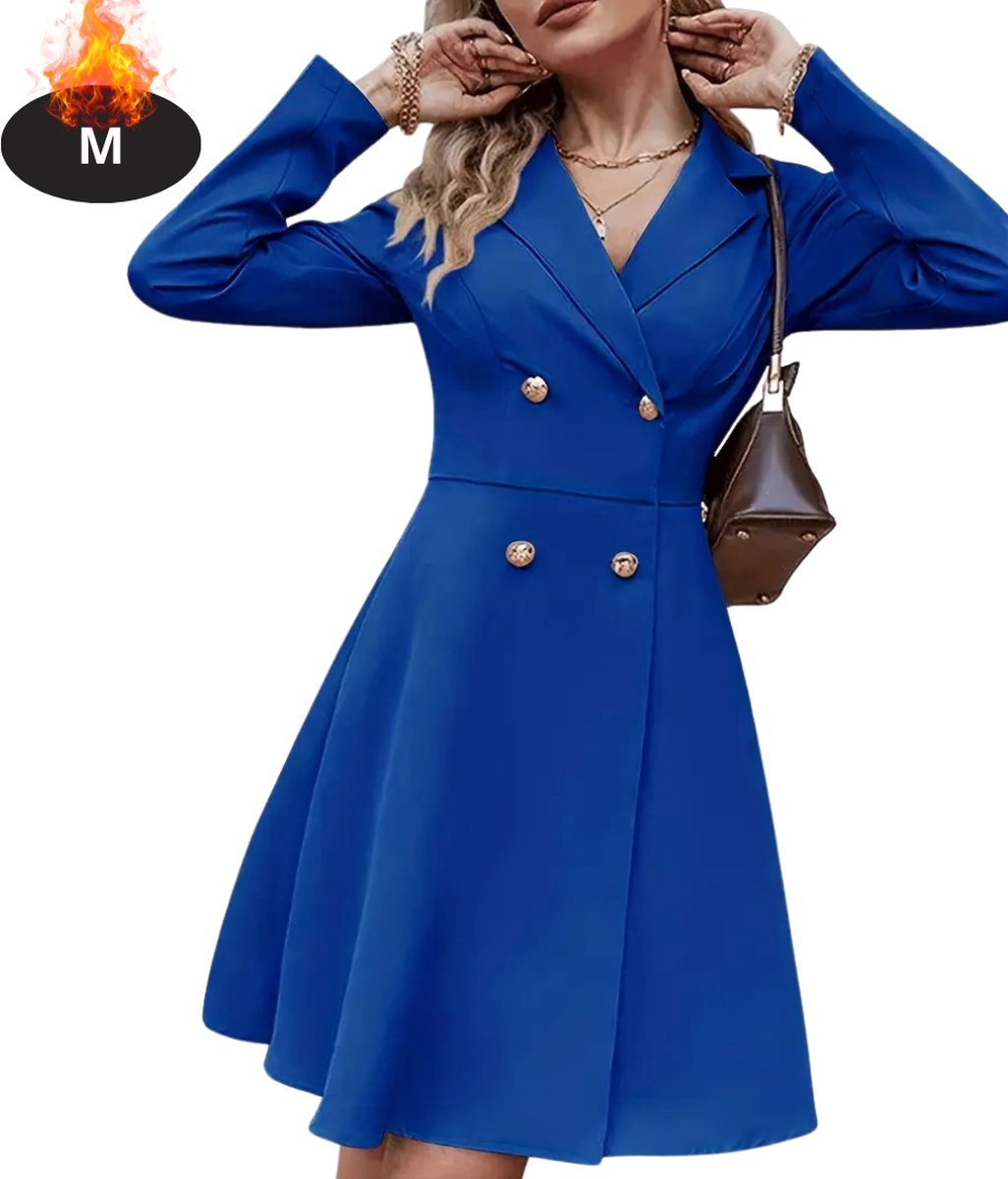 Nivard Mantel Dames Tussenmantel Jas Mantelpakje Trenchcoat Overjas Overcoat Winter Blauw