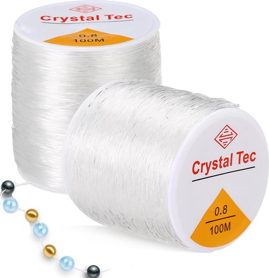 CrystalTech Elastisch draad voor armbanden maken - Hobbydraad 0,8 mm - 200 m