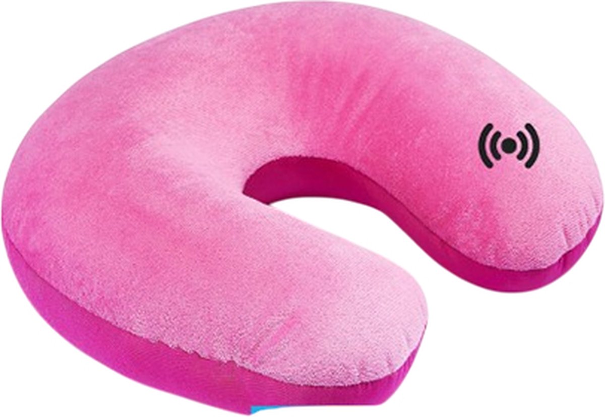Kuschelmaxx Nekkussen met vibratiemassage - Reiskussen vliegtuig - Met print - Stevig & zacht - Mooie print - Gevuld met microgranulaat - Vormvast & wasbaar - Ideaal voor op reis - Koele & warme zijde