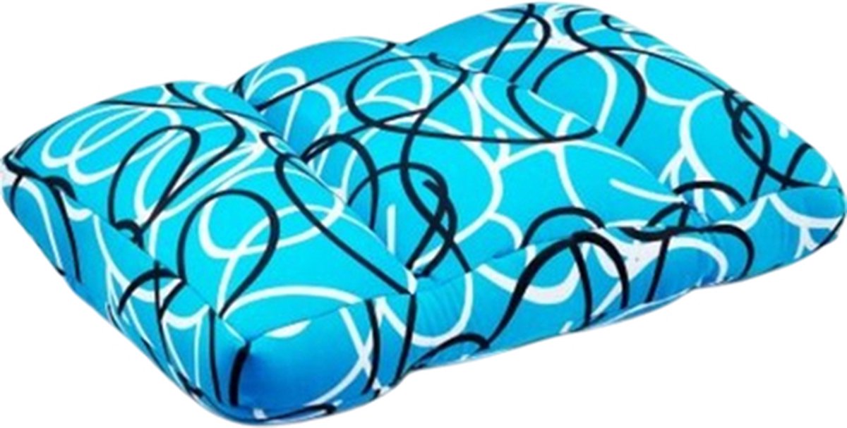 Kuschelmaxx hoofdkussen - tegen nekklachten - Blauw design - Stevig en zacht kussen met mooie print. Gevuld met microgranulaat, vormvast en wasbaar. Ideaal voor op de bank, bed of op reis. Afmeting 60 x 40 cm. 3 zones