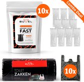 Buvel® Set Vocht Absorptie Zakjes + Toiletzakken - Droogtoilet - Campingtoilet - Chemisch toilet - 10 + 10 stuks