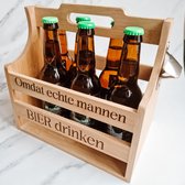 Jongeneel Verpakkingen. Houten rek 1/2 meter bier voor 7 flesjes (0,50 ltr