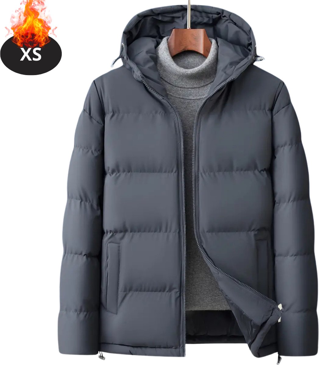 Nivard Winterjas Parka Heren Winter Jas Volwassen Stijlvol Donkergrijs