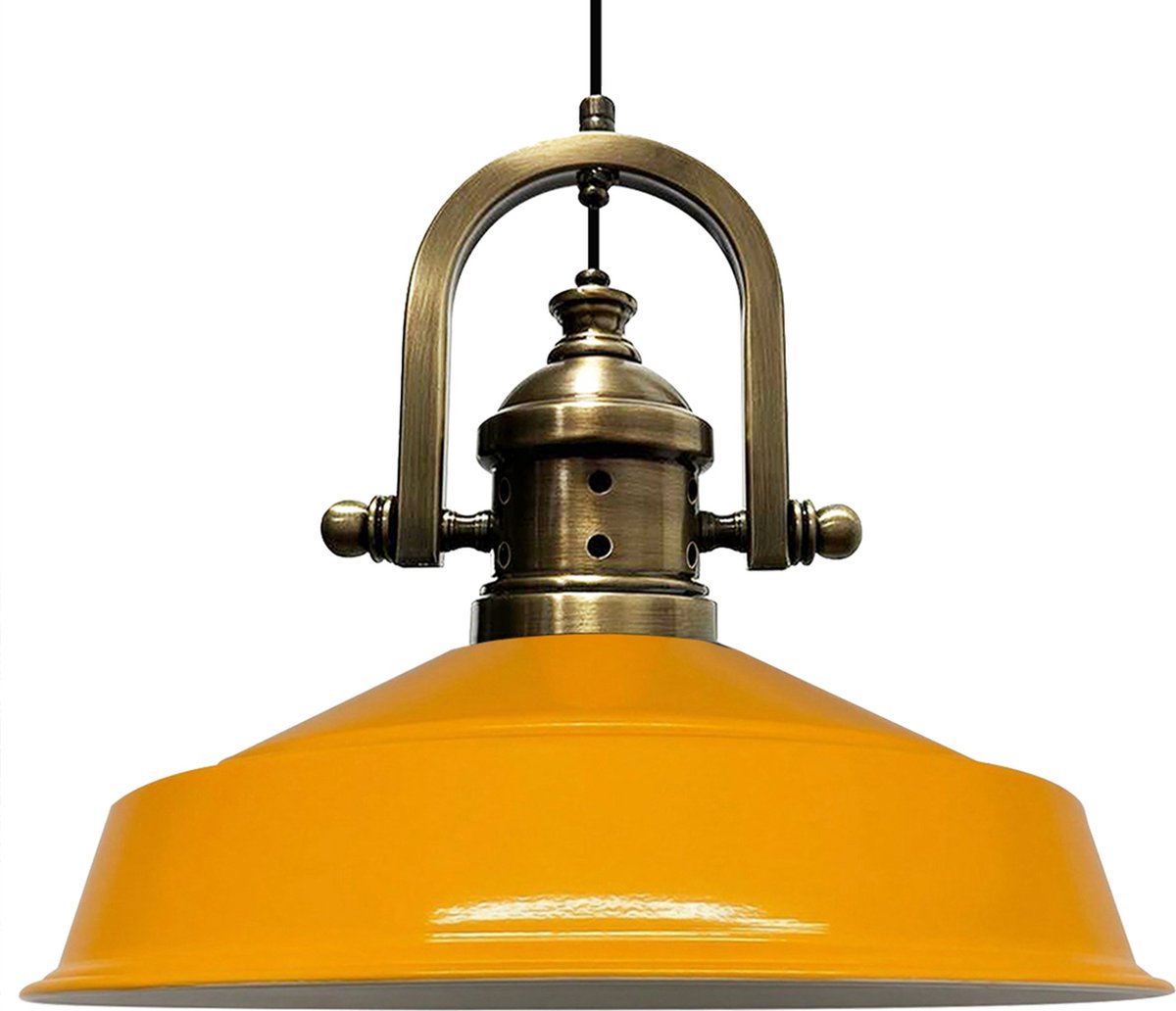 Bamyum Asletl Industriële Geel Hanglamp Van Metaal
