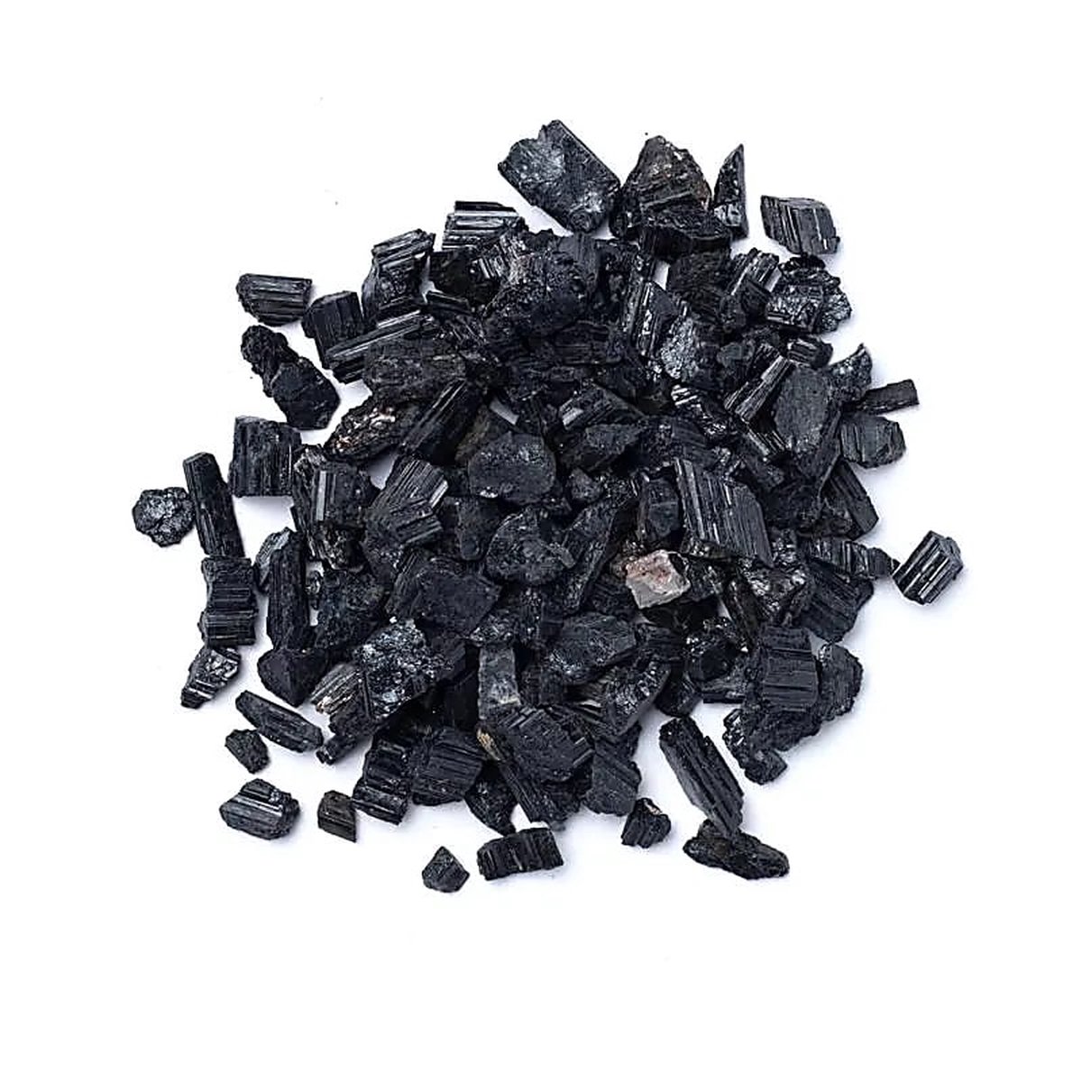 Zwarte Toermalijn Chips - Afmetingen ±0.5-1.5 cm - Pot ±800 gram
