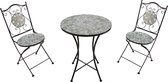 AXI Amélie Bistroset Mozaïek Zandbeige - Metalen frame met keramische tegeltjes – Balkonset 2 stoelen en tafel