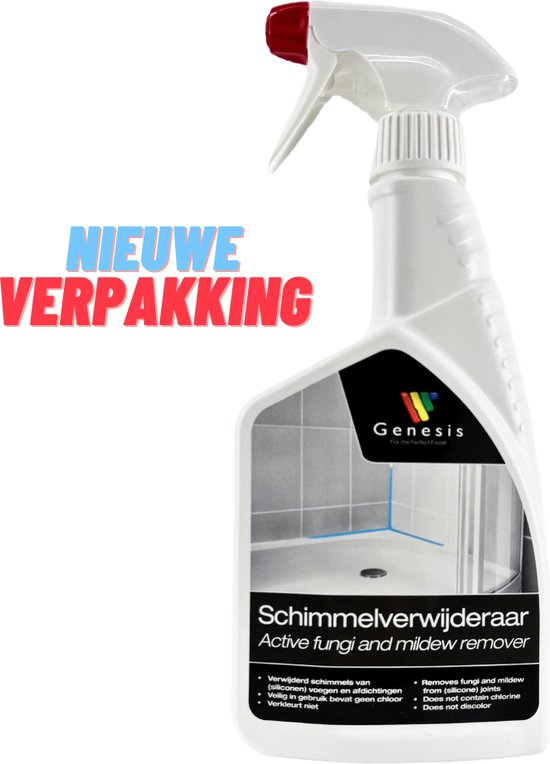 Genesis Schimmel verwijderaar 0,5 L - Schimmelreiniger - Anti-schimmelspray - Schimmelvreter - vernietigt de hardnekkigste schimmel - geschikt voor de badkamer, tegels-, siliconenvoegen, stucwerk - Schimmelwerende middelen - Meeldauw bestrijding