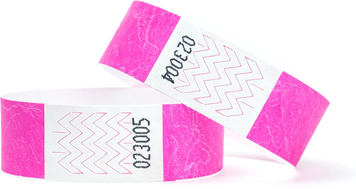 1000 Polsbandjes, Tyvek Neon Roze