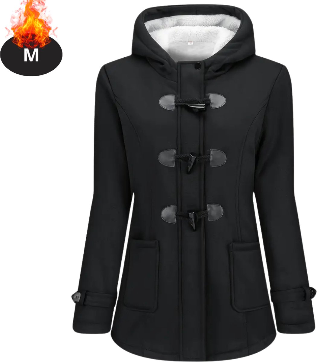 Nivard Winterjas Parka Dames Winter Jas Volwassen Stijlvol Zwart