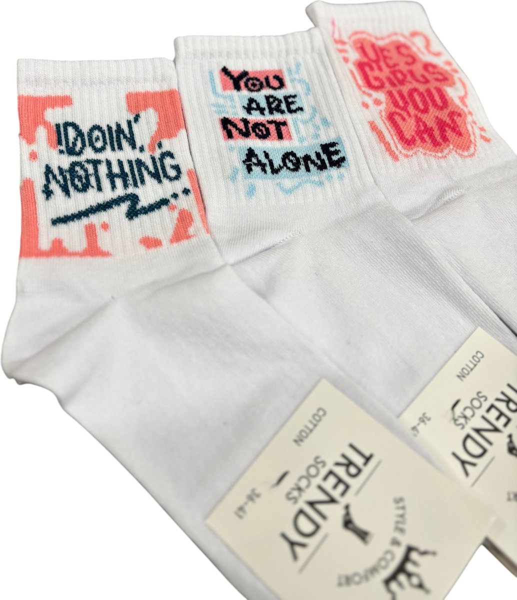 Trendy Socks | 3 Paar| Premium Sokken| Cadeau| Vrolijk Patroon| Kleurrijke| Perfect Cadeau| Maat 36-41