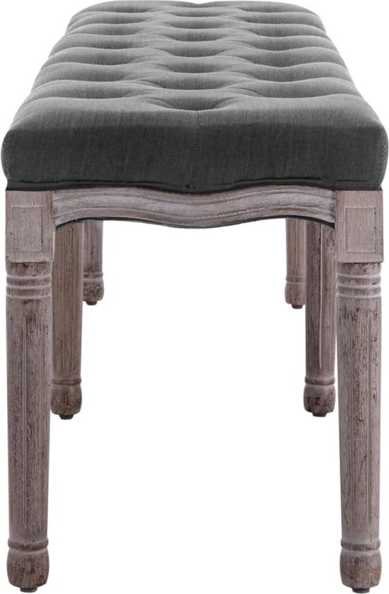 The Living Store Canapé Antique - Rembourré - 150x40x48 cm - Gris foncé