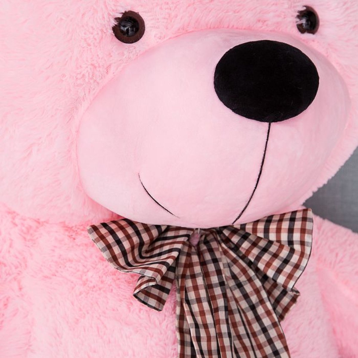 Knuffelbeer - Teddybeer - XXL 160 cm - Knuffel - Knuffel beer - Teddy beer - Teddybeer XXL - Super groot - Valentijn - Cadeautje voor haar - Grote Knuffelbeer - Mega Teddy Roze - Gomoor — afbeelding 2
