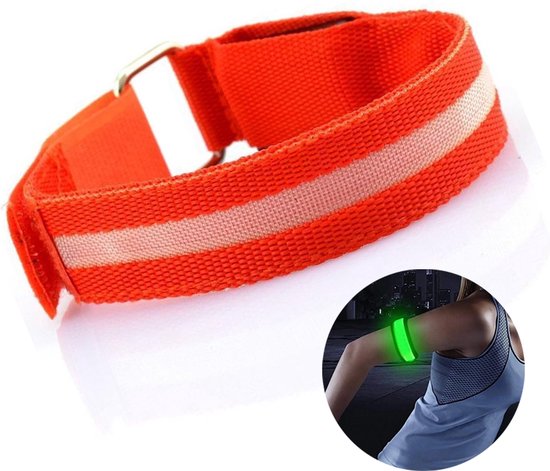 Bracelet lumineux LED 2 pièces (rouge) pour les sportifs qui courent, font du vélo, marchent et tous ceux qui veulent être vus dans le noir - Bracelet de Sport - Feux de course - Bande de sécurité - Bracelet réfléchissant - LOUZIR