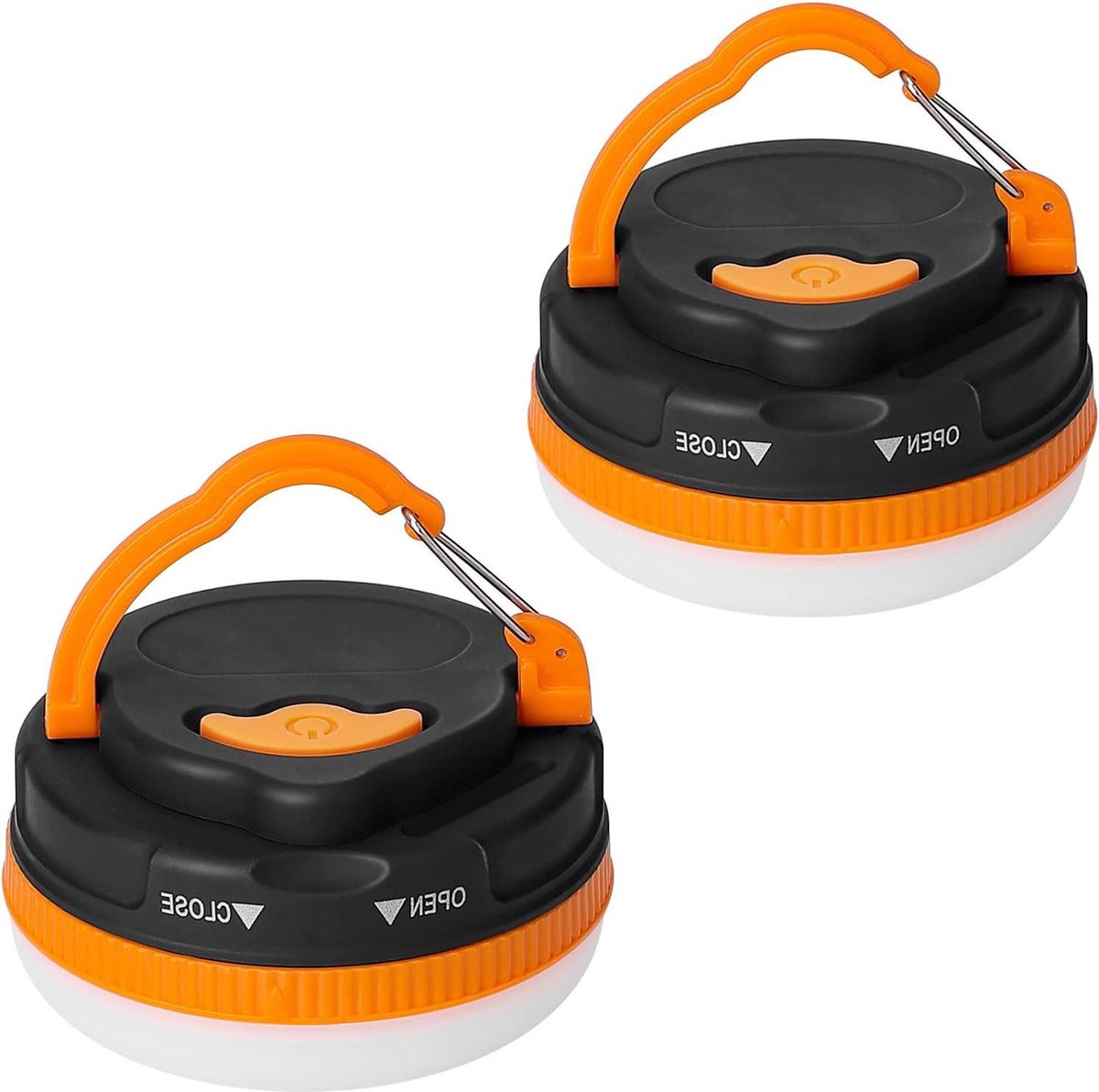 Campinglamp 2 stuks - 5 lichtmodi - IP65 waterdicht - magnetische voet - uitklapbare haak - noodgevallen - kamperen - vissen - batterijen