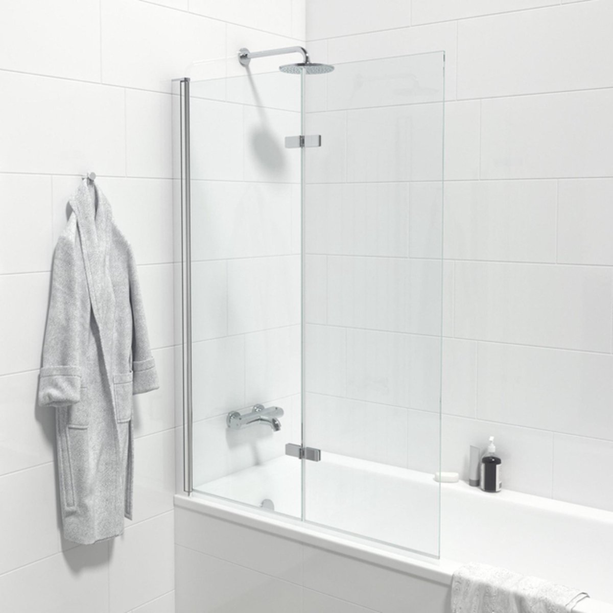 Marenza Neptune Badwand - 2 delig draaibaar - 110x150cm - 6mm veiligheidsglas - anti kalk - chroom
