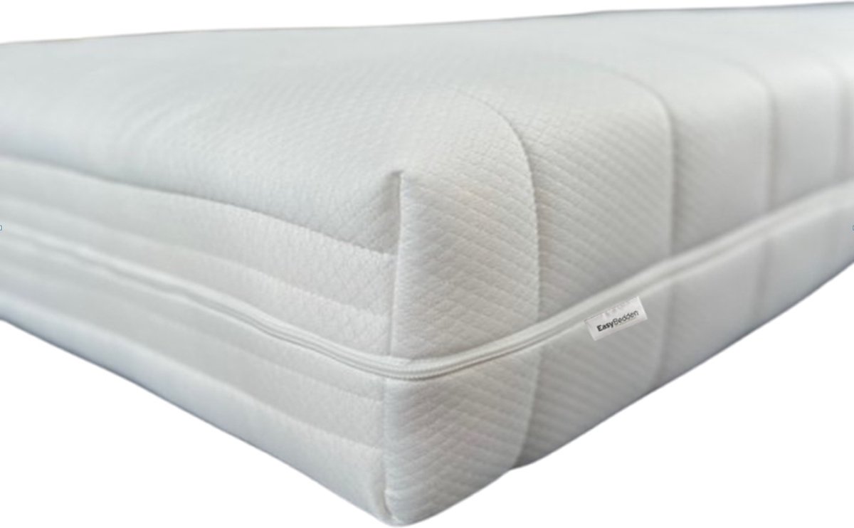 Easy Bedden EasyBedden® Matras - 90x200 - Comfortschuim SG30 - premium plus tijk - 14 cm hoog - Zacht Wit