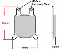 Remblokken Brembo voor Motor Aspes 125 Juma 1976 vooraan / 07GR02.04 Nieuw
