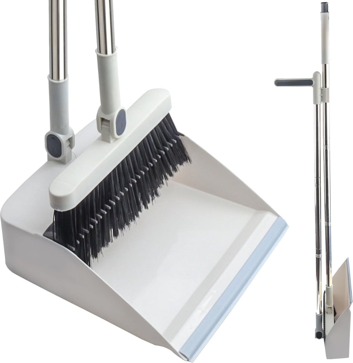 White-Label® Stoffer en Blik met Lange Steel - Vuilblik - Veger - Bezem