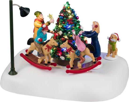 Lemax - 'Rockin' Around The Christmas Tree' - Verlicht tafelstuk met animatie - Exclusief adapter (Werkt op batterijen)