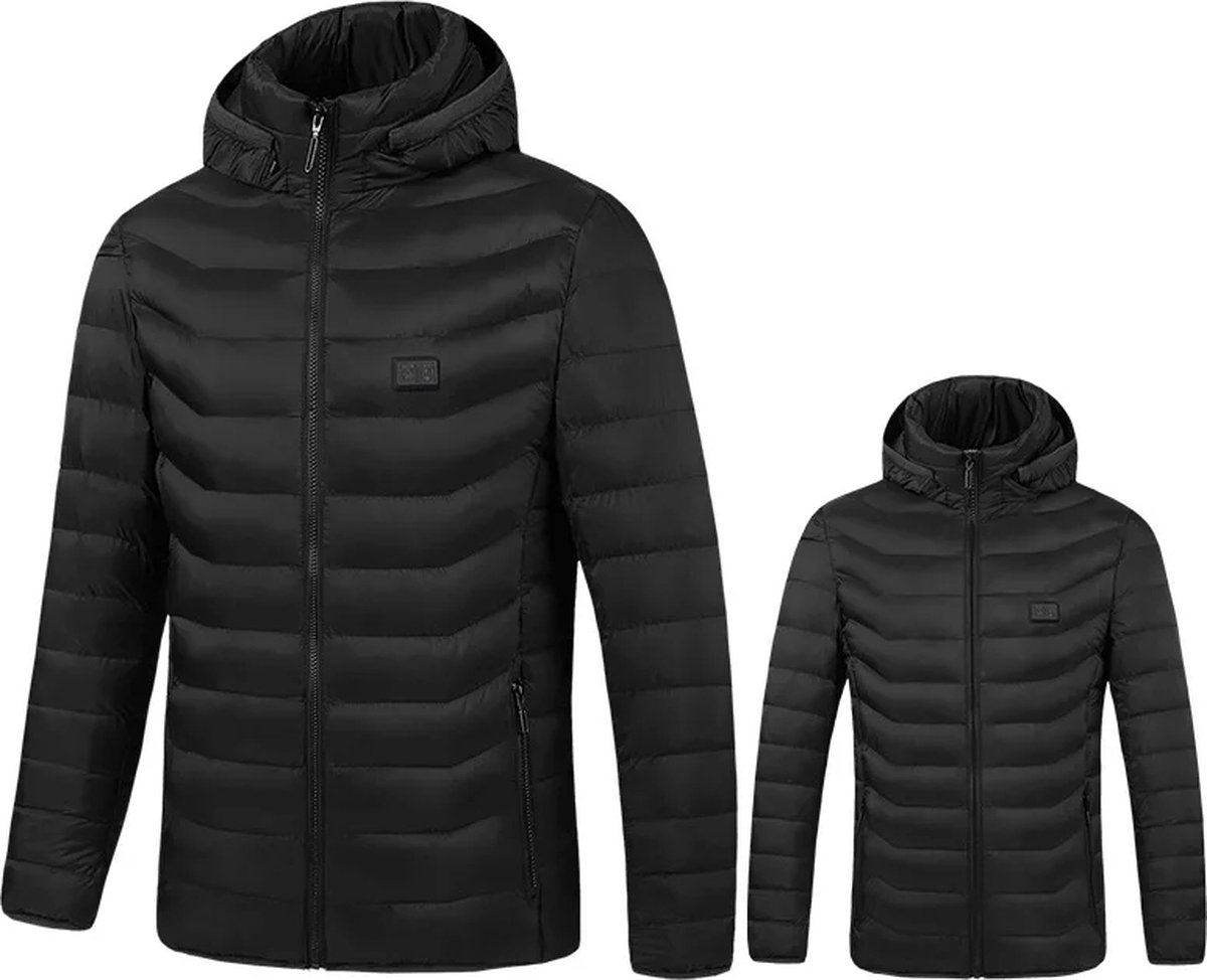 DrPhone HeatShield V2 Elektrisch Verwarmde Jas – 23 Warmte Zones Drie temperatuurstanden – – Wasbaar – Voor Mannen Zwart