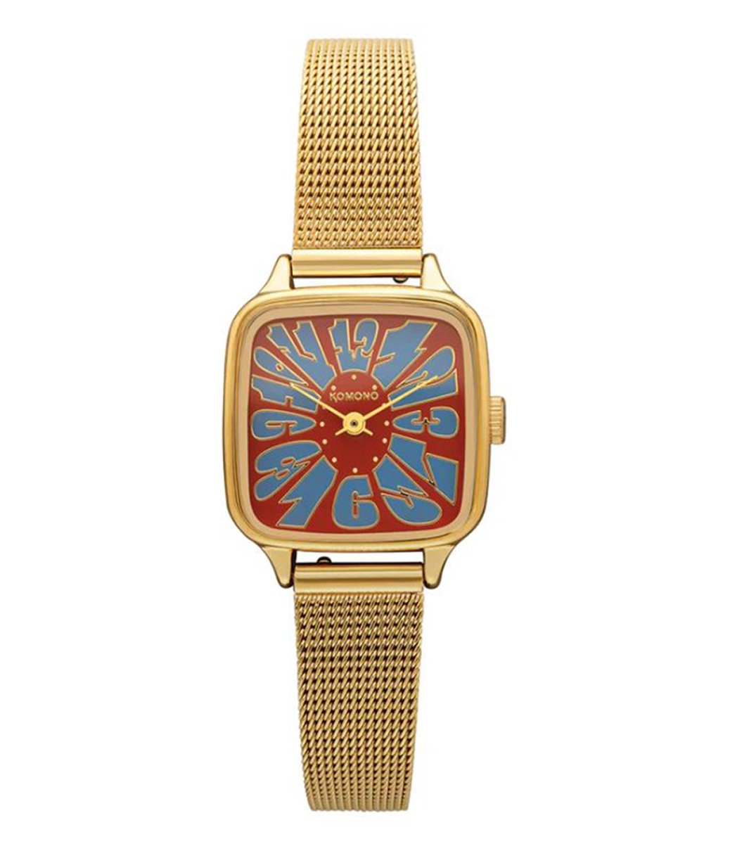 Komono Kate Flower Royale Gold Maroon Blue Horloge Rood-Goud