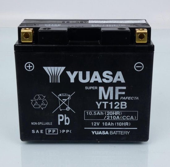Batterie SLA Yuasa pour Moto Ducati 796 Hypermotard 2010 à 2012 YT12B / YT12B-BS / 12V 10.5Ah Neuf