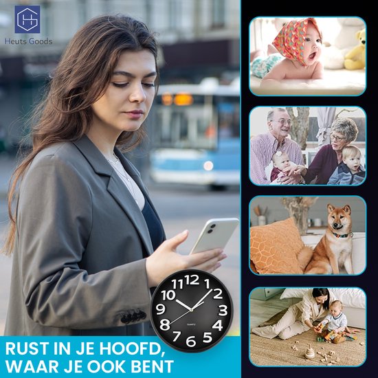 Horloge murale avec WIFI caméra FULL HD + la détection de mouvement