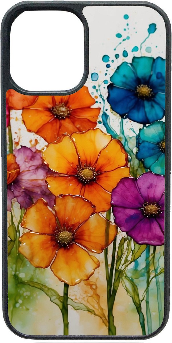 Telefoonhoesje - WATERVERF BLOEMEN - Iphone 15 Plus