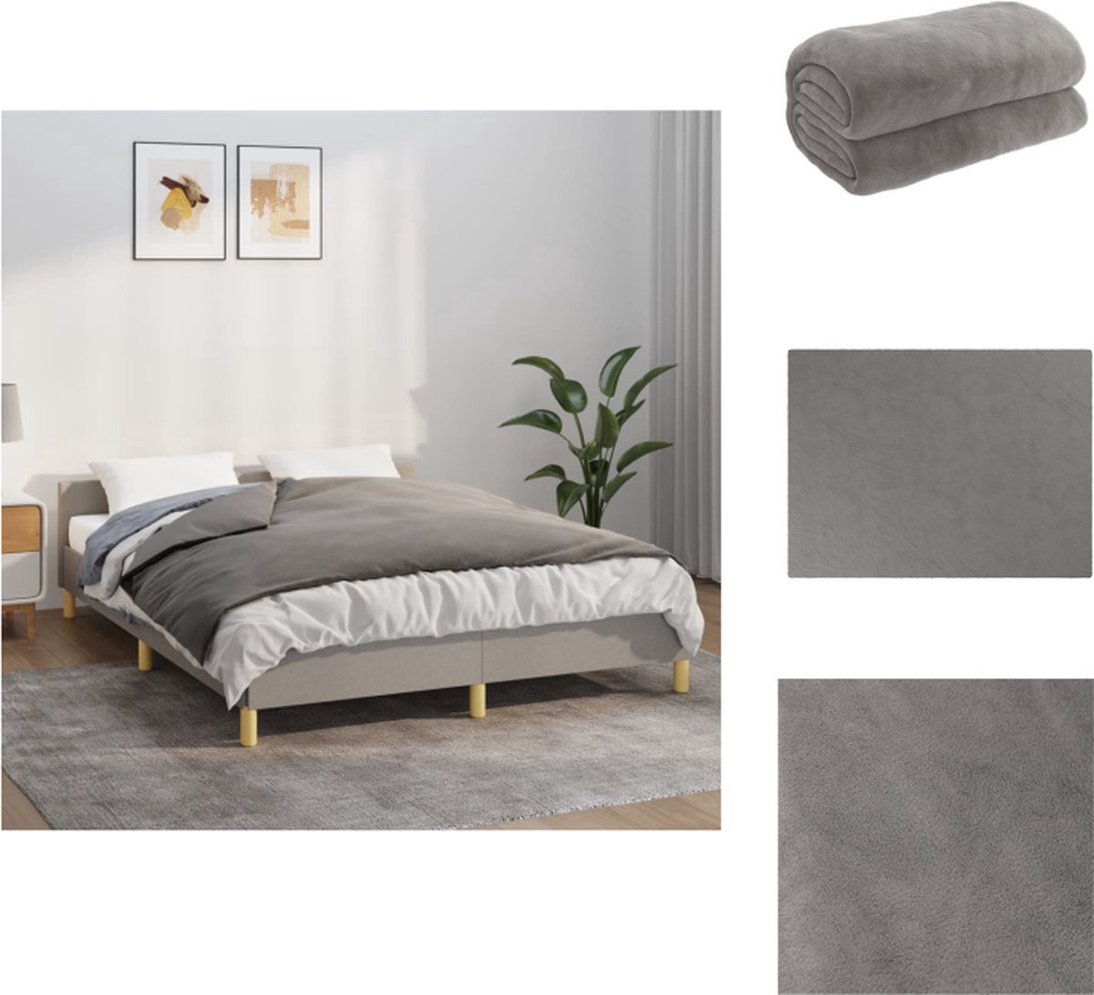 vidaXL - Verzwaringsdeken - met - hoes - 152x203 - cm - 11 - kg - stof - grijs