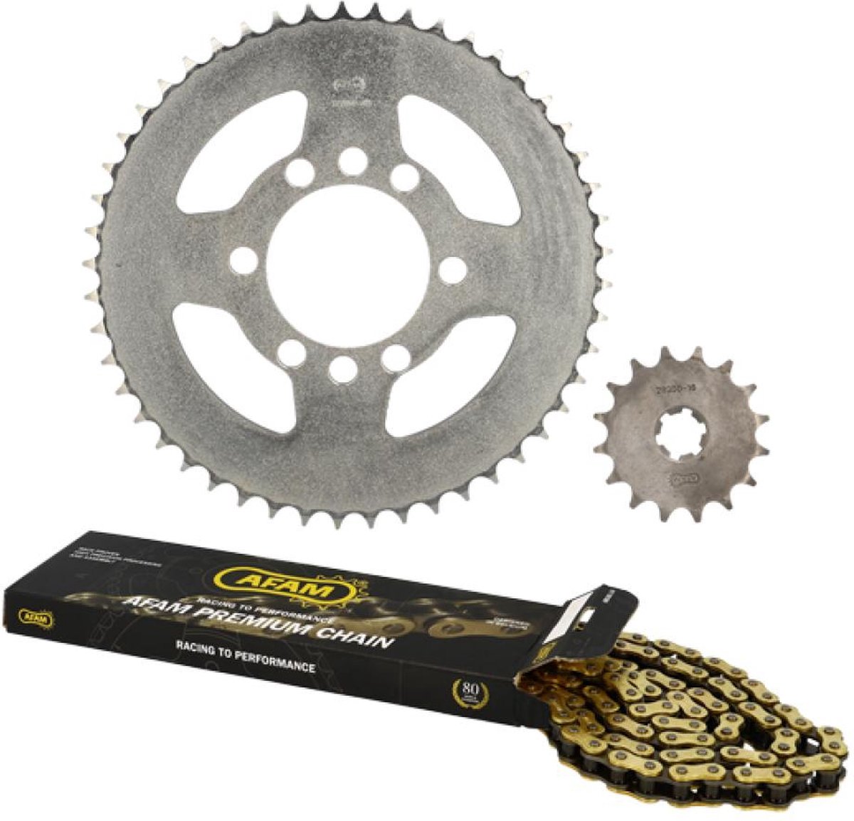 Kit chaîne Afam pour Moto Yamaha 125 DTMX 1978 à 1991 Neuf