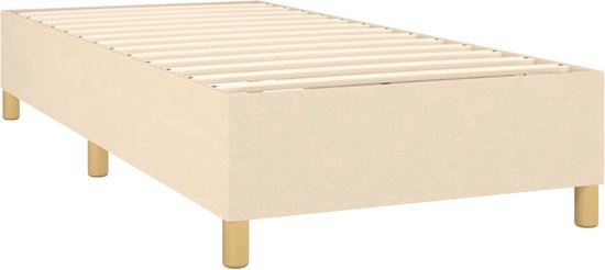 vidaXL Boxspring - Boxsprings - Bed - Slaapmeubel - Boxspring met matras stof crèmekleurig 90x190 cm