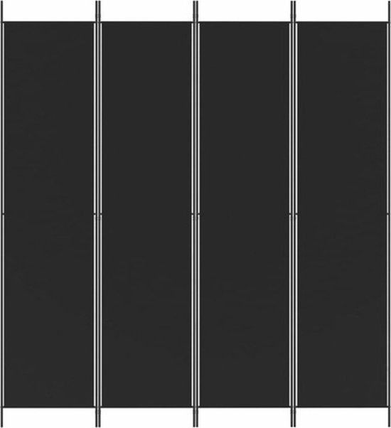 vidaXL Paravent à 4 panneaux 200 x 220 cm Noir Tissu