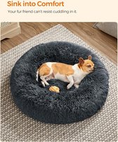 ITAGALA® Donut Hondenmand - 60cm - Zacht en Luxe Hondenkussen - Wasbaar - Fluffy - Hondenmanden - Dark Grey - Kattenmand - Comfortabel - Duurzaam en Antislip Design - Rond - Hondenbed - Hondenkussen - Honden mand - Hondenmanden