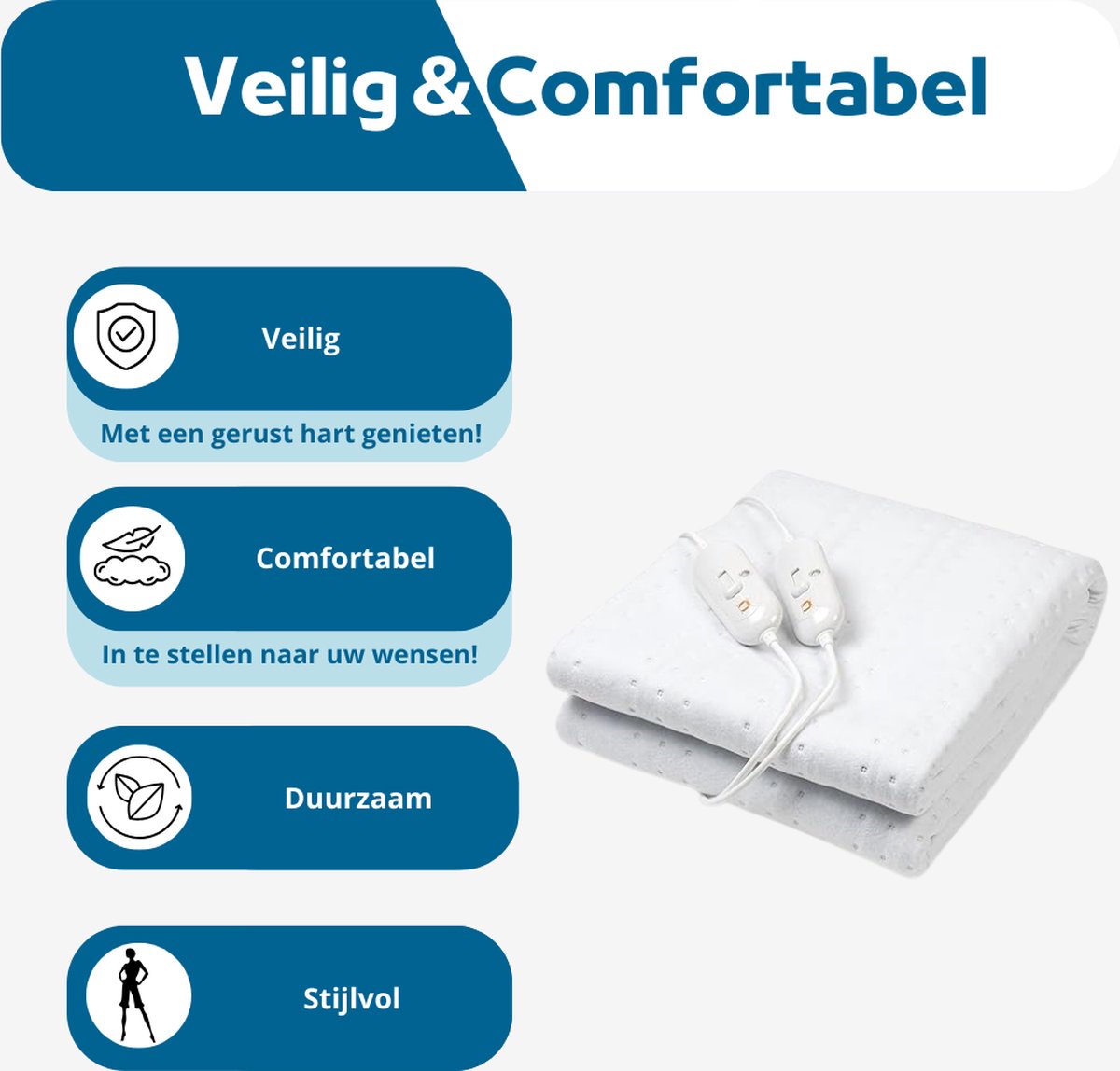 LifeStages Elektrische Onderdeken XXL 2 Persoons - afbeelding 3