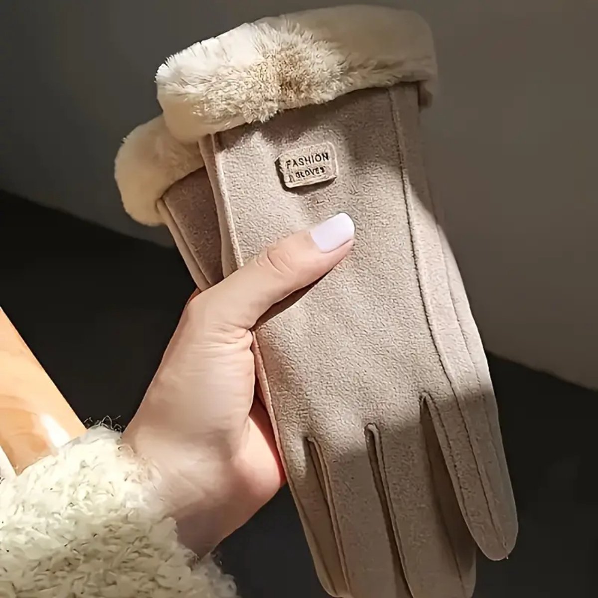 Dames Touchscreen-Compatibele Winterhandschoenen - One Size - Pluche Gevoerd - Winddicht - Wol - Kerst - Fleece voor extra warmte - Perfect voor buitenactiviteiten — cadeau in Mode & Accessoires - foto 3