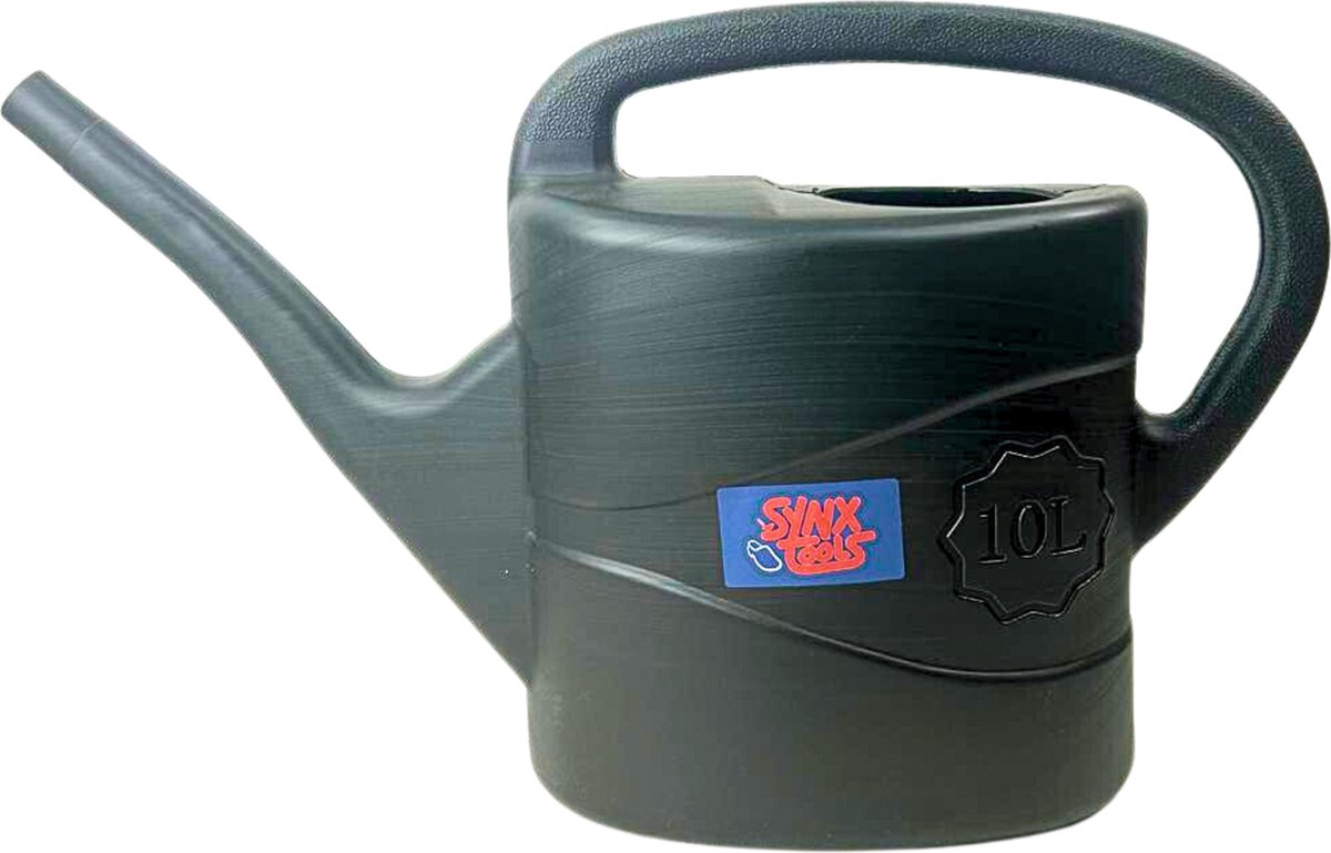 Synx Tools Gieter met broeskop 10Liter - zwart - kunststof - afneembare broeskop - planten bewatering