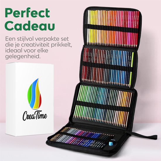 H & B set van 120 kleurpotloden op oliebasis, tekenset Professionele kleurpotloden met kleurboek, kunstset voor volwassenen, kunstenaars en beginners