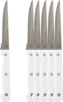Bol.com OTIX Steakmessen - Set van 6 Stuks - Wit - Vleesmessen - Vaatwasserbestendig - 21x2x15cm - Steakmessenset - RVS aanbieding