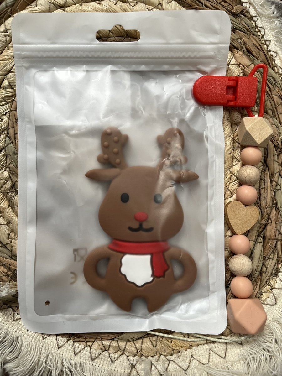 Bijtring | Bijtspeelgoed | kerst | Speelgoed | Uniek | rendier |