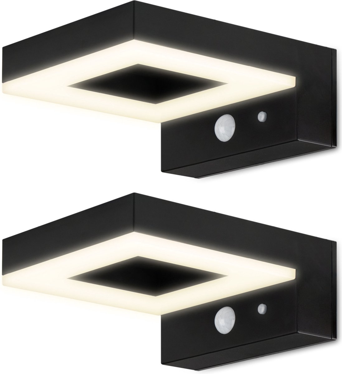 Bata Solar LED wandlamp met bewegingssensor, Warm Wit Licht, 600 Lumen beveiligingslicht IP44 ,Waterbestendig, Solar buitenlamp bewegingssensor & 3 licht modi, Solar tuinverlichting, Set van 2 stuks, Brendz