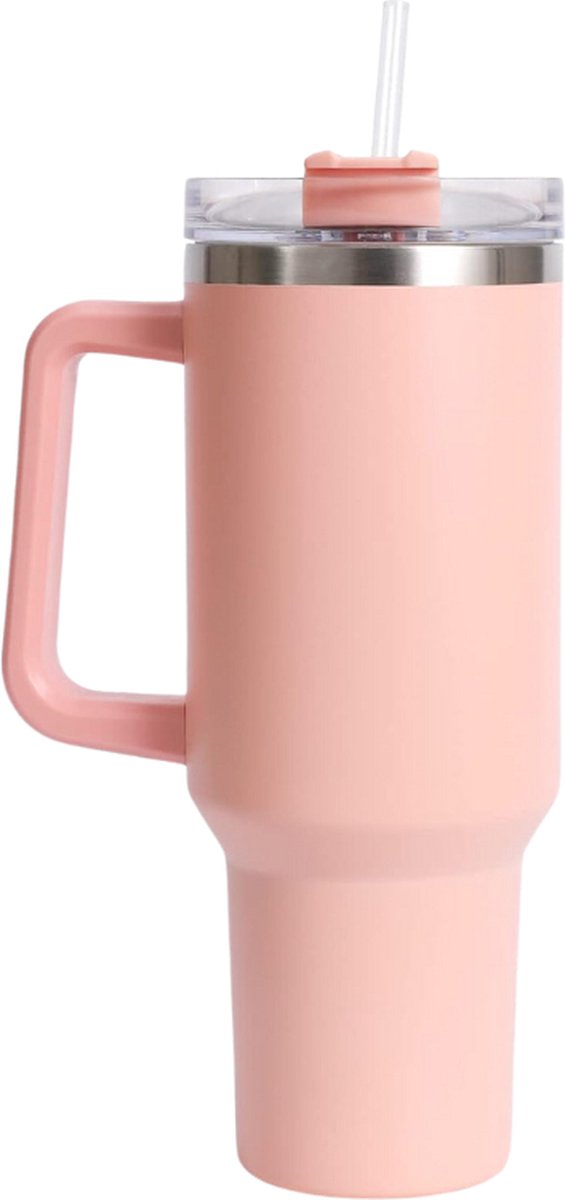 BRASH - Thermosbeker - Thermosfles - Beker - Drinkbeker - Drinkfles - Mug - Waterfles - RVS - Roze