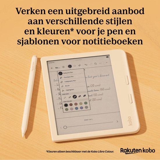 Kobo Stylus 2 Pen voor eReader - Zwart - Oplaadbaar - Markeerknop - Gum
