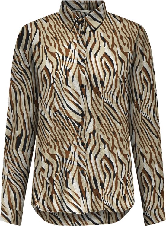 ONLY ONLJANE LIFE L/S SHIRT PTM Dames Blouse - Leather Brown Soft Sway